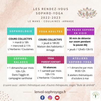 planning des cours et ateliers 2022-2023